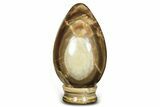 Huge, Polished Brown Calcite Egg with Base - Madagascar #246570-2
